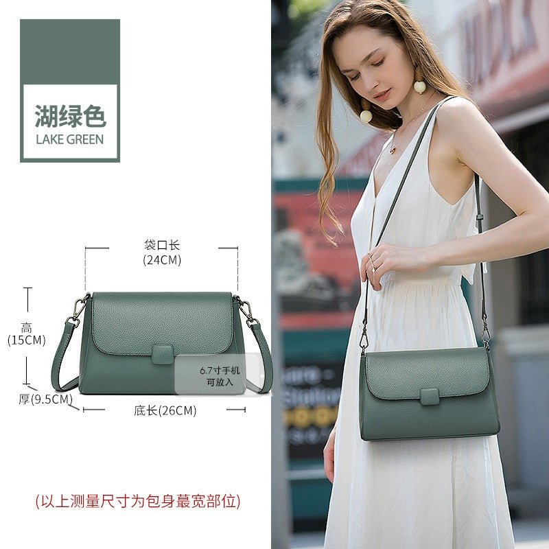 Leather women's single shoulder bag, cowhide, fashionable and versatile, mom bag. Small, new summer 2024 style. Simple and anti-theft. Crossbody bag for women.