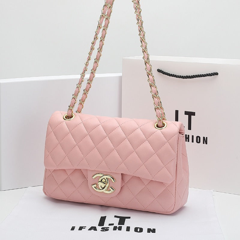 2024 New brand women's bag, retro style, high-end diamond quilted, genuine leather crossbody