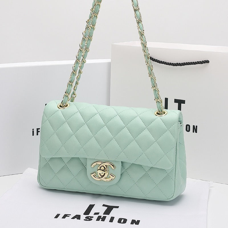 2024 New brand women's bag, retro style, high-end diamond quilted, genuine leather crossbody