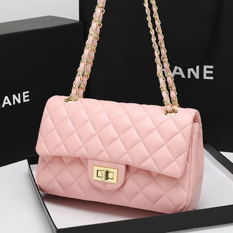 2024 New brand women's bag, retro style, high-end diamond quilted, genuine leather crossbody