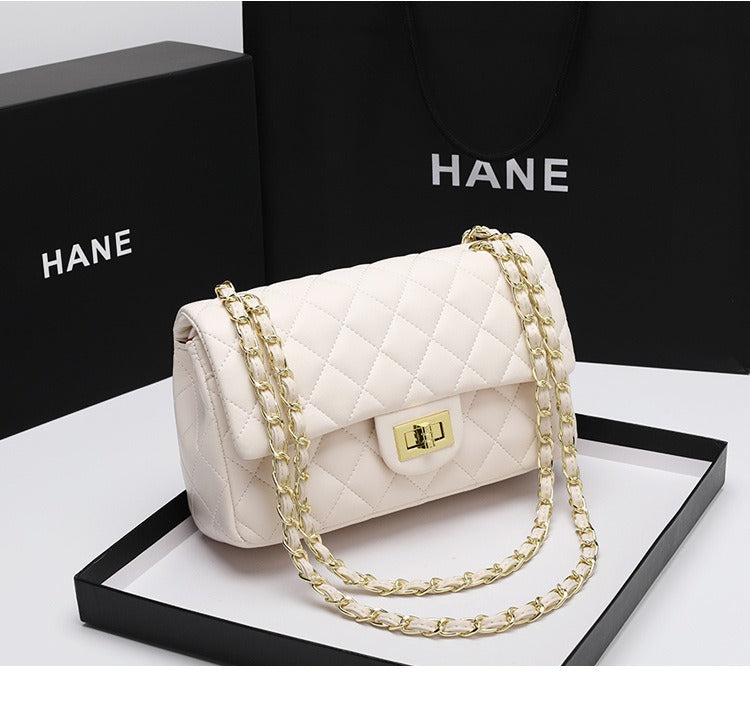 2024 New brand women's bag, retro style, high-end diamond quilted, genuine leather crossbody