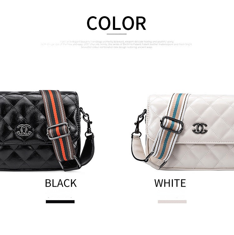 2024 New Women's Genuine Leather Handbag. Fashionable, high-end, simple, quilted and with chain strap for crossbody.