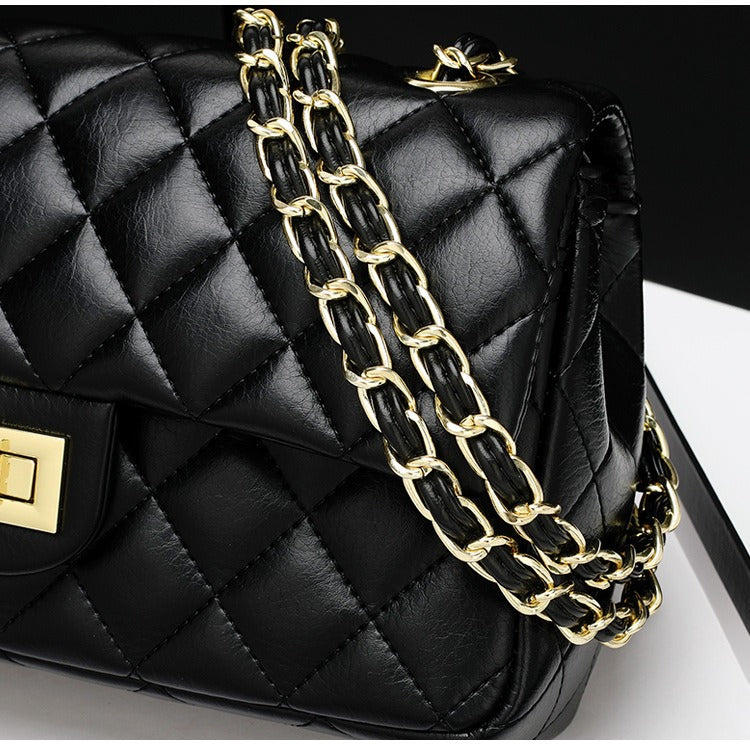 2024 New brand women's bag, retro style, high-end diamond quilted, genuine leather crossbody