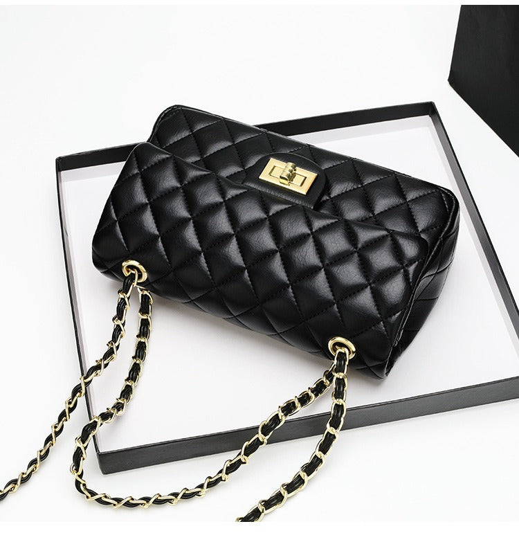 2024 New brand women's bag, retro style, high-end diamond quilted, genuine leather crossbody