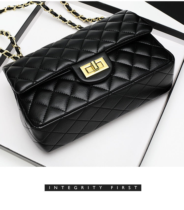 2024 New brand women's bag, retro style, high-end diamond quilted, genuine leather crossbody