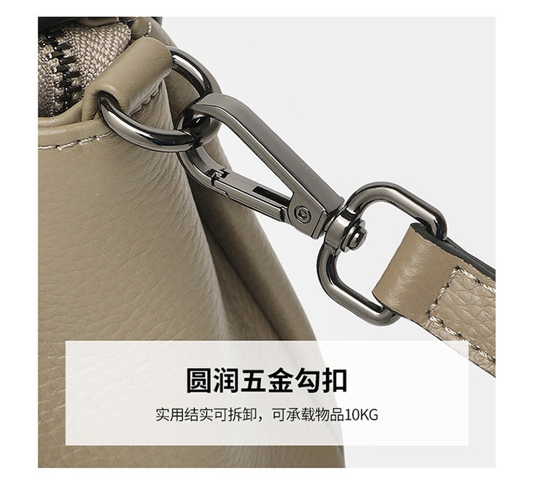 Leather women's single shoulder bag, cowhide, fashionable and versatile, mom bag. Small, new summer 2024 style. Simple and anti-theft. Crossbody bag for women.