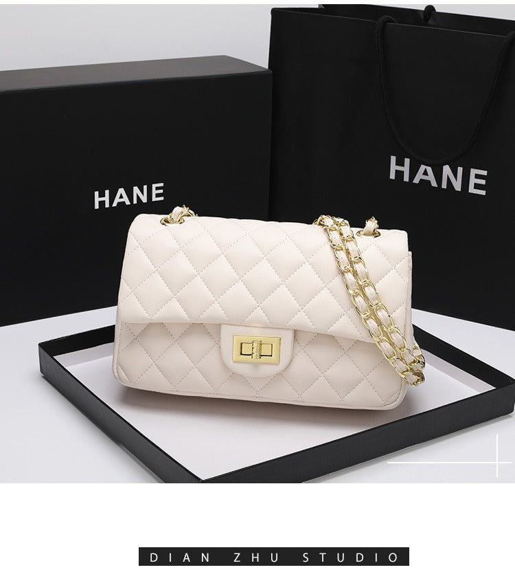 2024 New brand women's bag, retro style, high-end diamond quilted, genuine leather crossbody