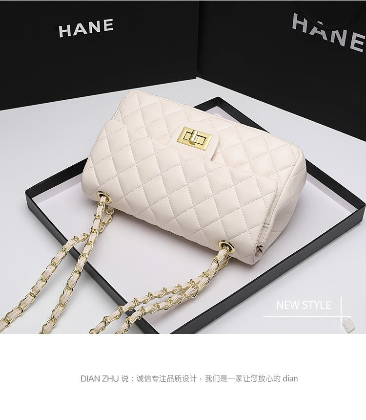 2024 New brand women's bag, retro style, high-end diamond quilted, genuine leather crossbody