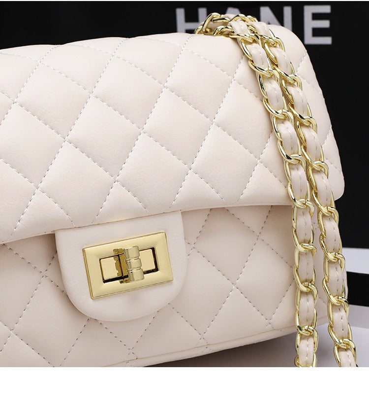 2024 New brand women's bag, retro style, high-end diamond quilted, genuine leather crossbody