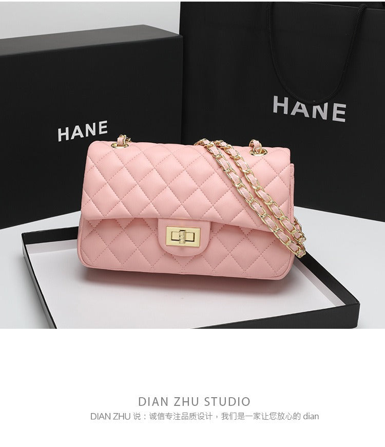 2024 New brand women's bag, retro style, high-end diamond quilted, genuine leather crossbody