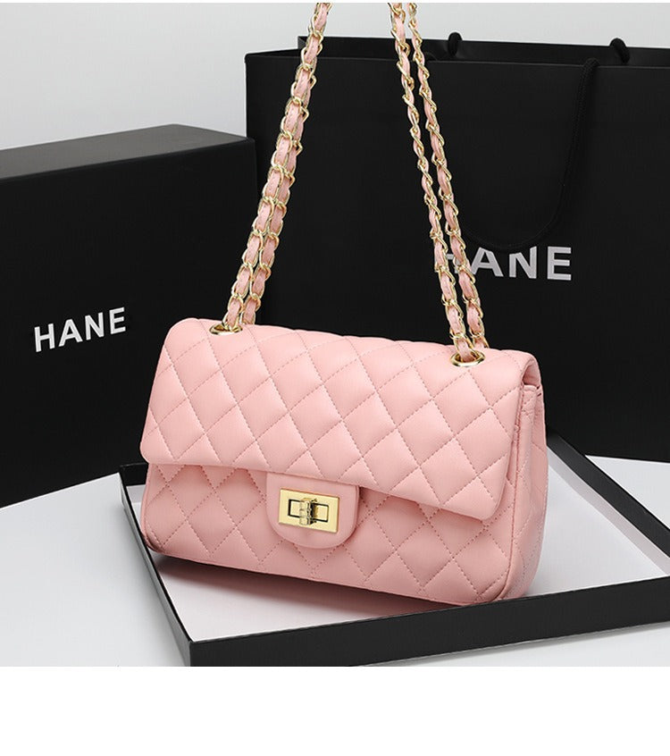 2024 New brand women's bag, retro style, high-end diamond quilted, genuine leather crossbody