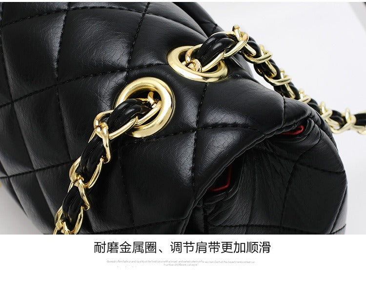 2024 New brand women's bag, retro style, high-end diamond quilted, genuine leather crossbody