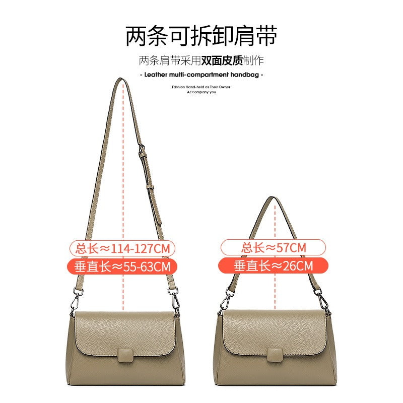 Leather women's single shoulder bag, cowhide, fashionable and versatile, mom bag. Small, new summer 2024 style. Simple and anti-theft. Crossbody bag for women.