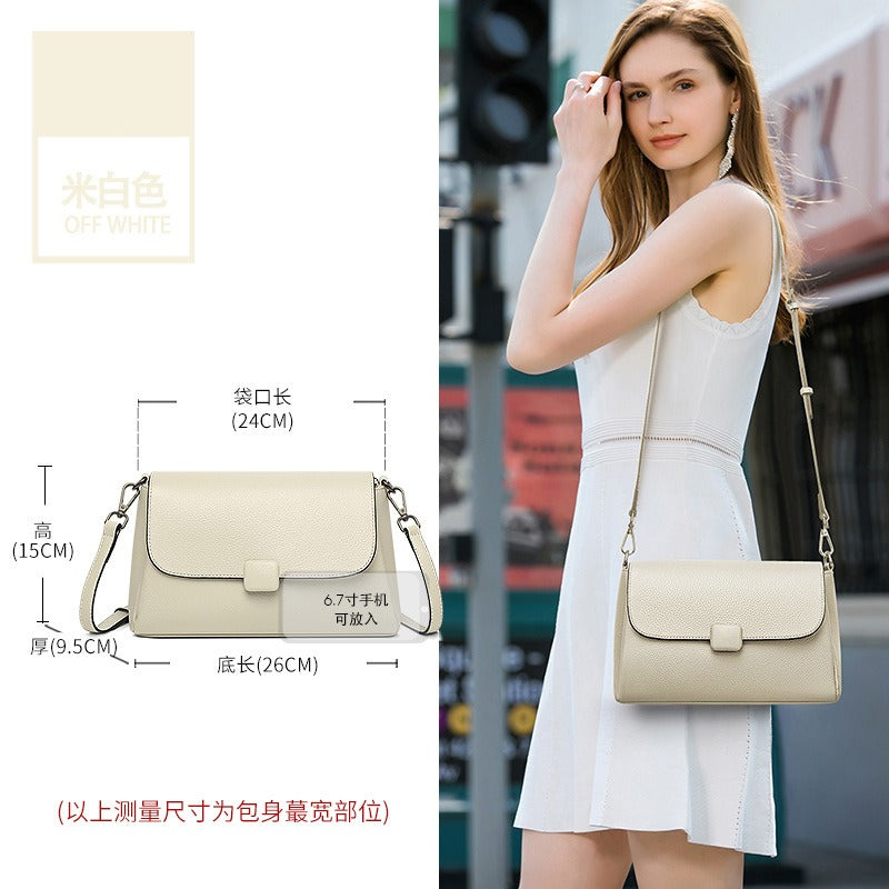 Leather women's single shoulder bag, cowhide, fashionable and versatile, mom bag. Small, new summer 2024 style. Simple and anti-theft. Crossbody bag for women.