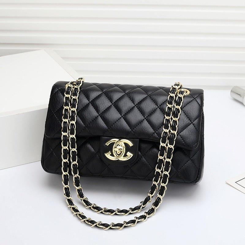 2024 New brand women's bag, retro style, high-end diamond quilted, genuine leather crossbody